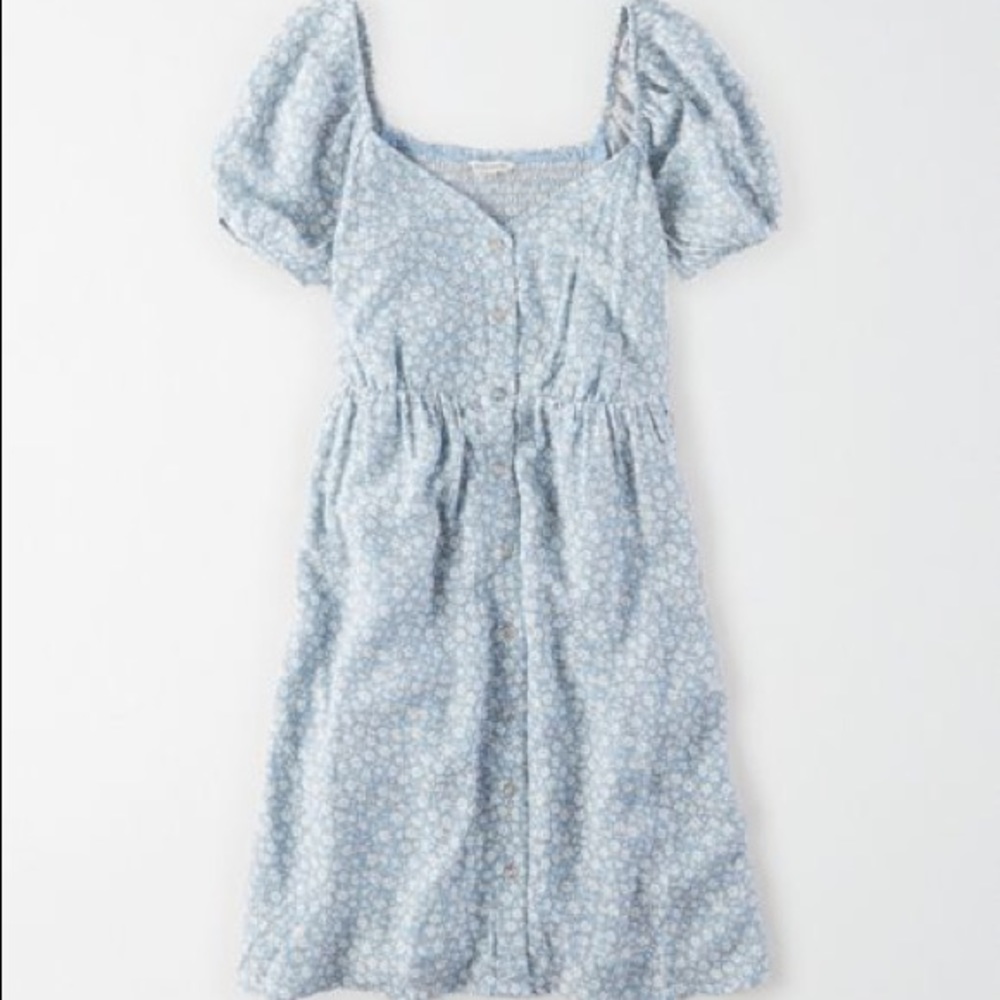 Ditsy Babydoll Blue Floral Dress